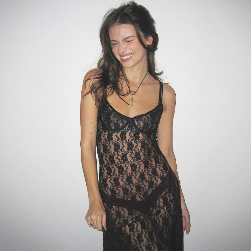 Maxi vestido encaje