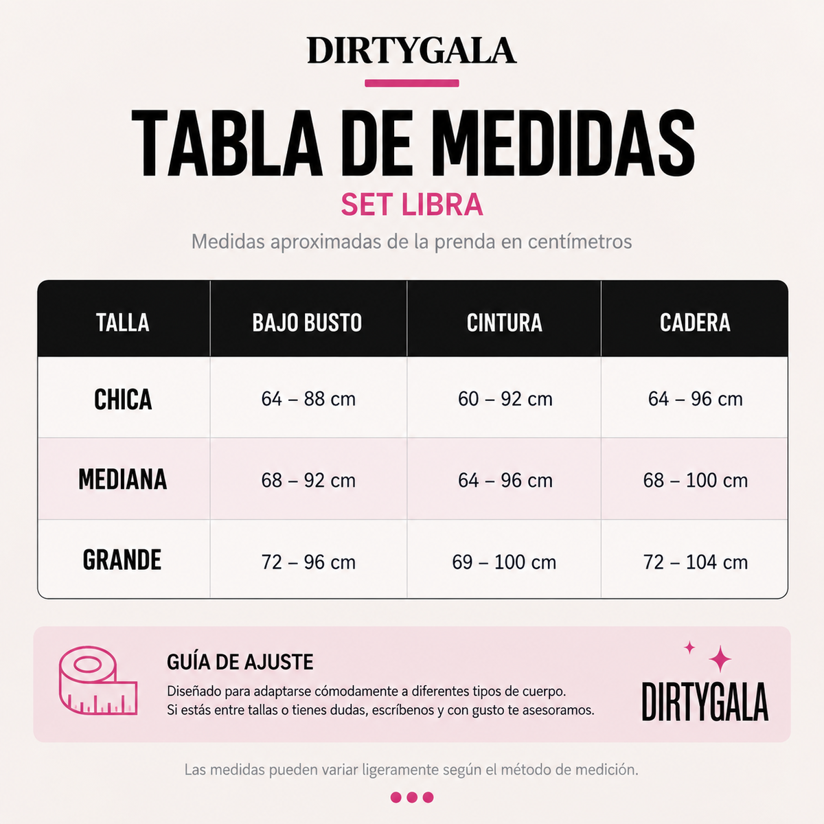 Set Libra — bra corazón con cadenas, fada, ligueros, panty y guantes en malla.